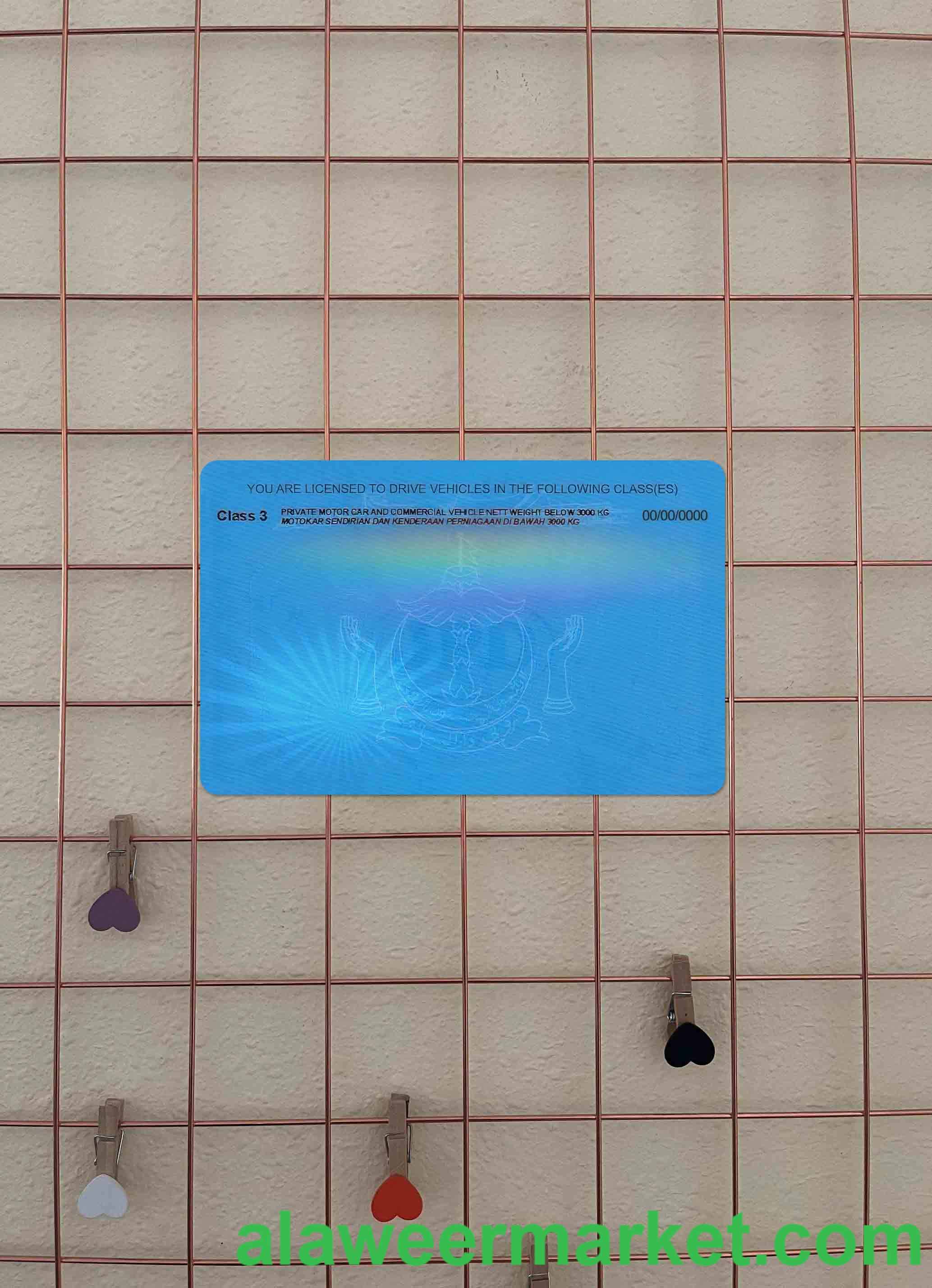 Brunei driving license photolook BACK